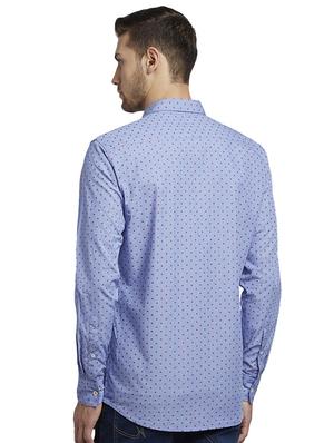 blue printed casual shirt - 17507199 - Standard Image - 3