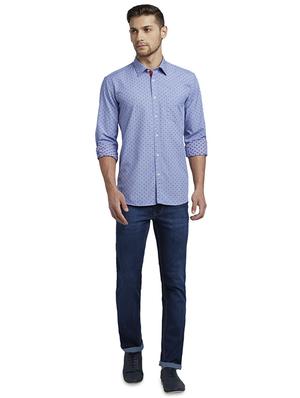 blue printed casual shirt - 17507199 - Standard Image - 4