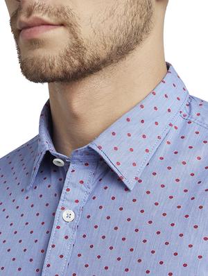 blue printed casual shirt - 17507199 - Standard Image - 5