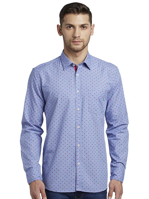 blue printed casual shirt - 17507199 - Zoom Image - 1