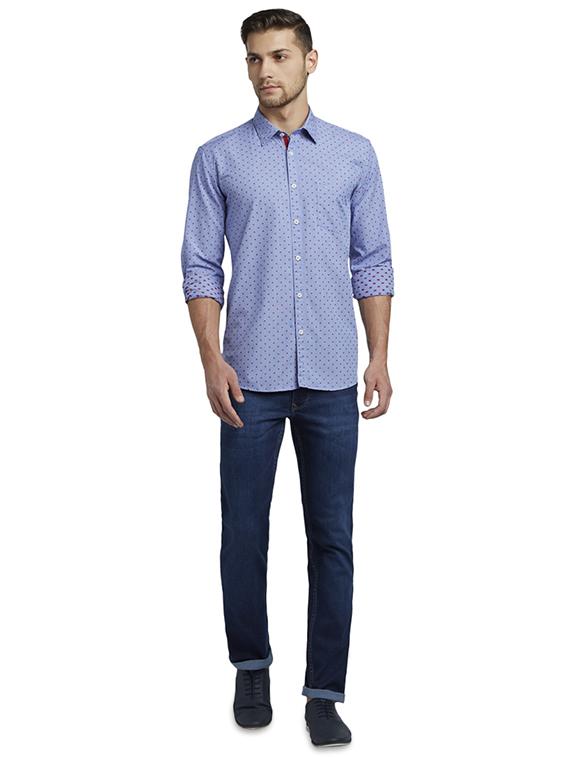 blue printed casual shirt - 17507199 - Zoom Image - 4