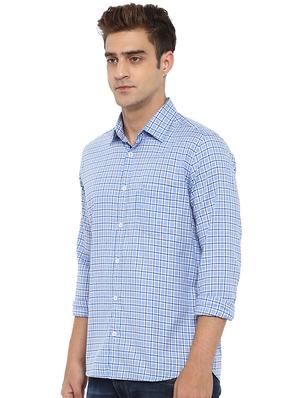 blue checkered casual shirt - 17507342 - Standard Image - 2
