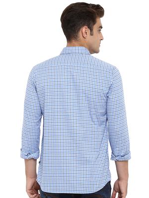 blue checkered casual shirt - 17507342 - Standard Image - 3