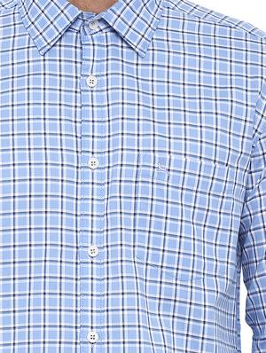 blue checkered casual shirt - 17507342 - Standard Image - 5
