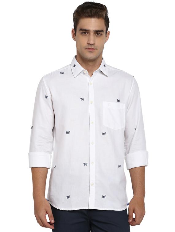 white printed casual shirt - 17507431 - Zoom Image - 1
