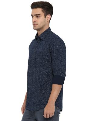 blue printed casual shirt - 17507443 - Standard Image - 2