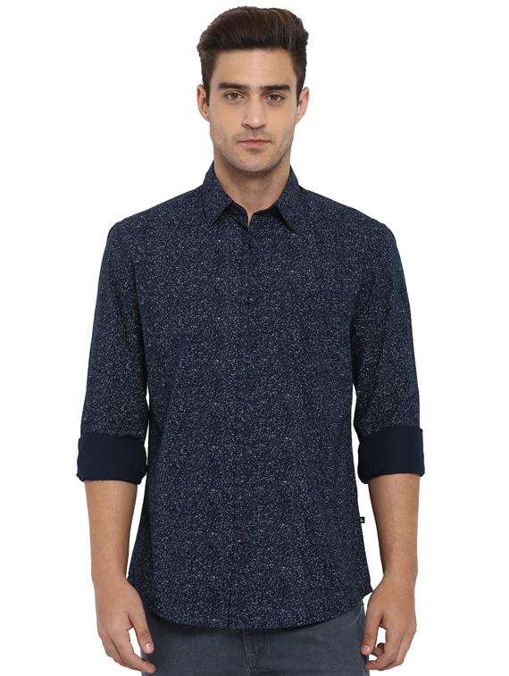 blue printed casual shirt - 17507443 - Zoom Image - 1