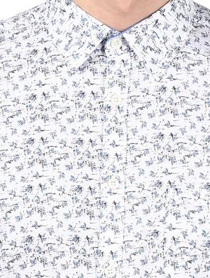 white printed casual shirt - 17507467 - Standard Image - 5