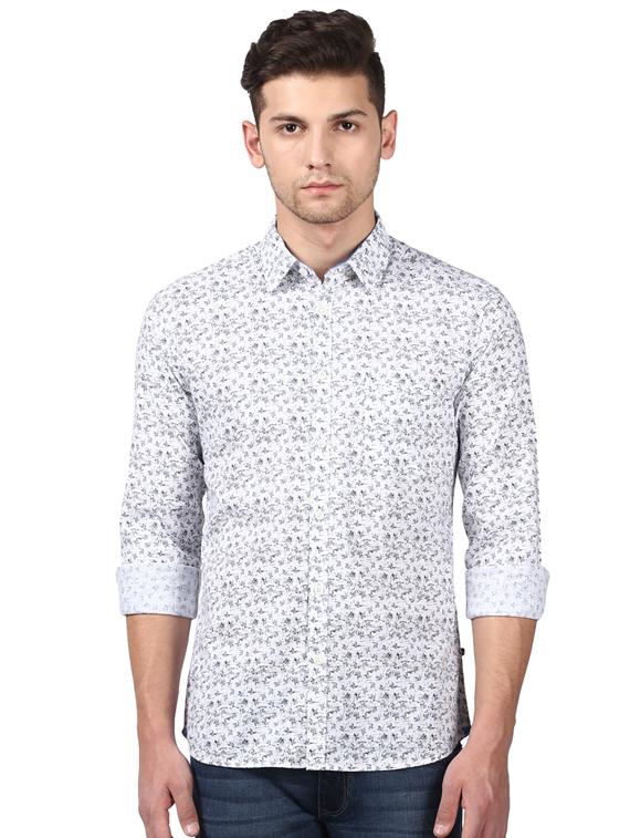 white printed casual shirt - 17507467 - Zoom Image - 1