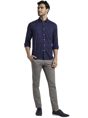 navy blue printed casual shirt - 17507517 - Standard Image - 4
