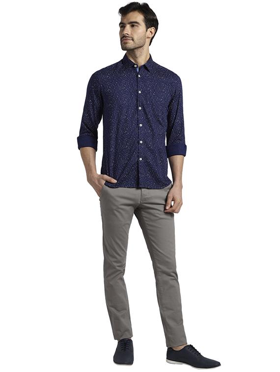 navy blue printed casual shirt - 17507517 - Zoom Image - 4