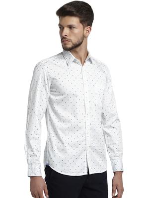 white printed casual shirt - 17507520 - Standard Image - 2