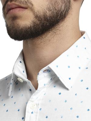 white printed casual shirt - 17507520 - Standard Image - 5