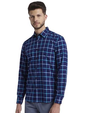blue checkered casual shirt - 17507533 - Standard Image - 2