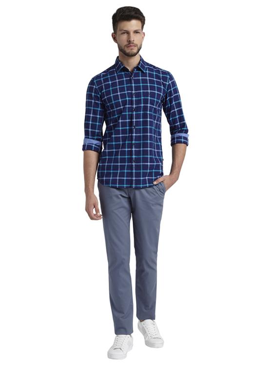 blue checkered casual shirt - 17507533 - Zoom Image - 4