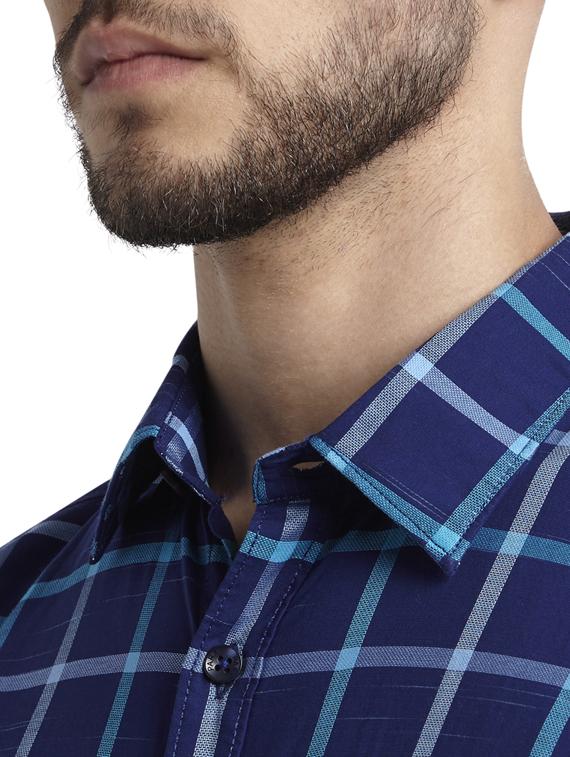 blue checkered casual shirt - 17507533 - Zoom Image - 5