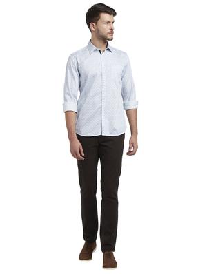 light blue printed casual shirt - 17507540 - Standard Image - 4
