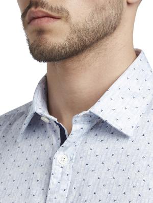 light blue printed casual shirt - 17507540 - Standard Image - 5