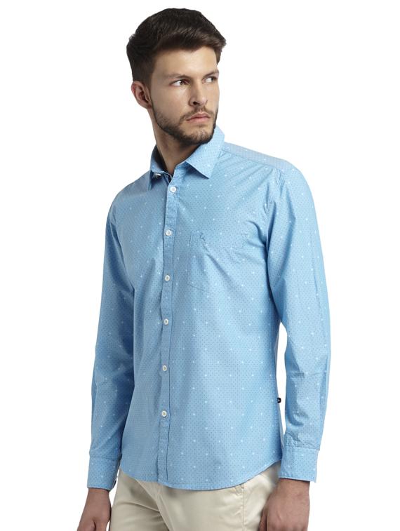 light blue printed casual shirt - 17507541 - Zoom Image - 2