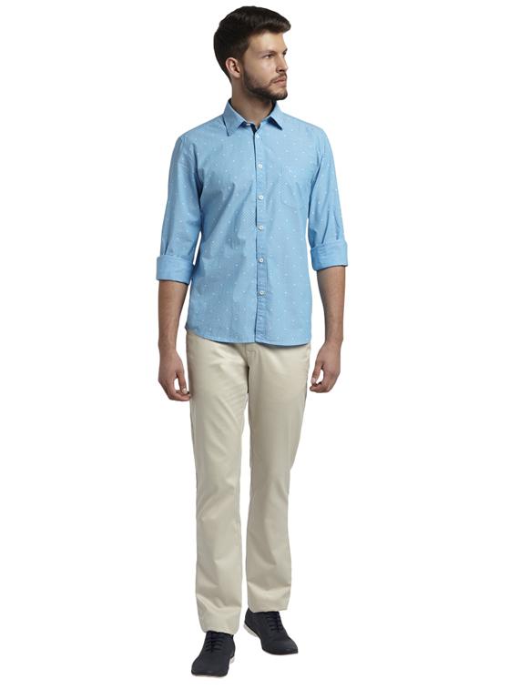 light blue printed casual shirt - 17507541 - Zoom Image - 4