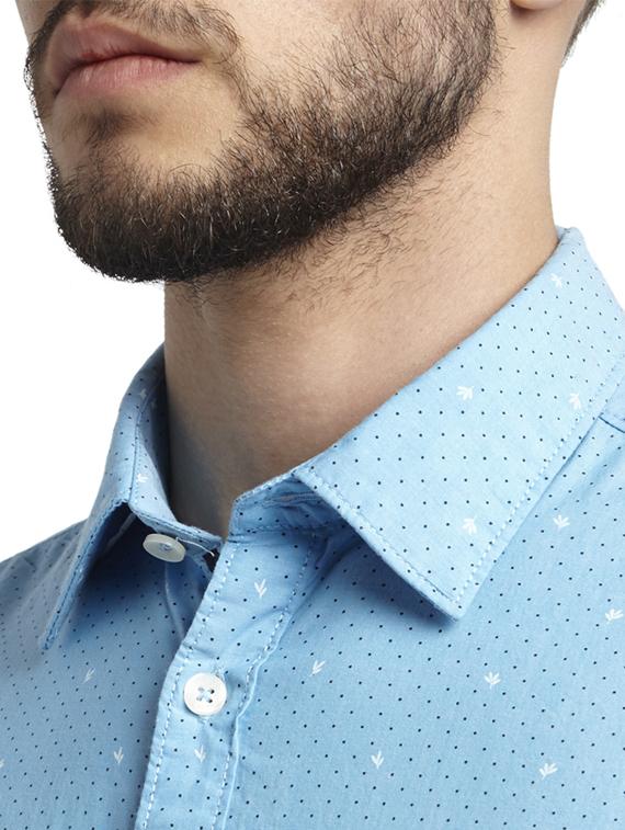 light blue printed casual shirt - 17507541 - Zoom Image - 5