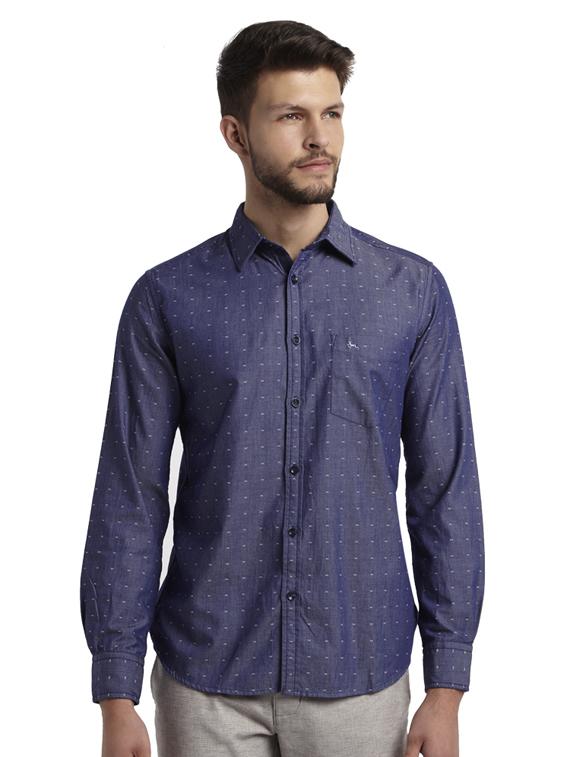 blue printed casual shirt - 17507546 - Zoom Image - 1