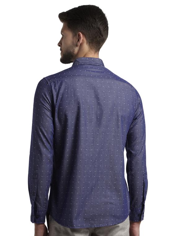 blue printed casual shirt - 17507546 - Zoom Image - 3
