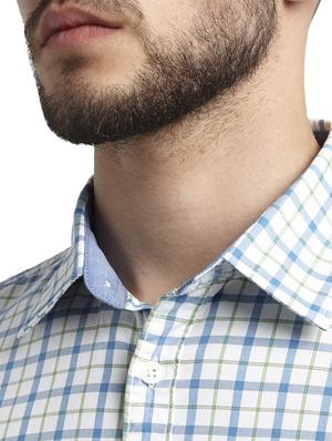 blue checkered casual shirt - 17507585 - Standard Image - 5