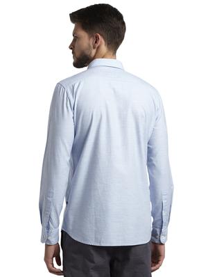blue solid casual shirt - 17507617 - Standard Image - 3