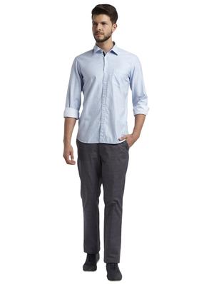 blue solid casual shirt - 17507617 - Standard Image - 4