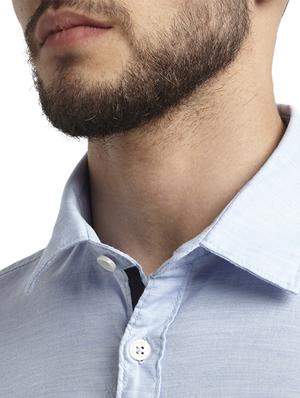 blue solid casual shirt - 17507617 - Standard Image - 5