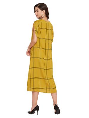round neck checkered a-line dress - 17507986 - Standard Image - 3