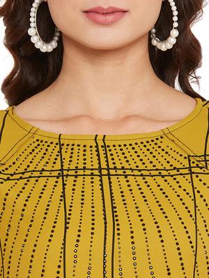 round neck checkered a-line dress - 17507986 - Standard Image - 4