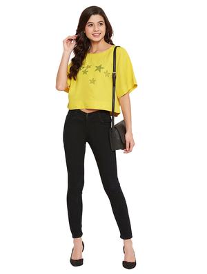 round neck embellished crop top - 17507990 - Standard Image - 4