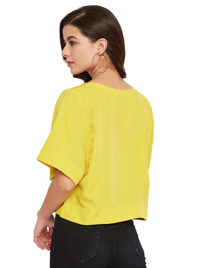 round neck embellished crop top - 17507990 - Zoom Image - 3