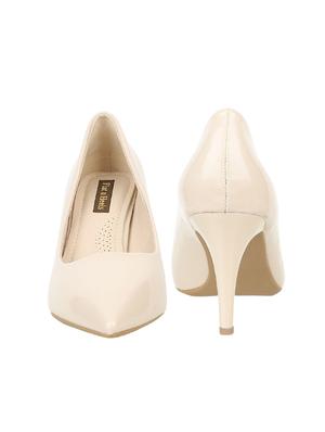beige patent slip on pumps - 17508062 - Standard Image - 3