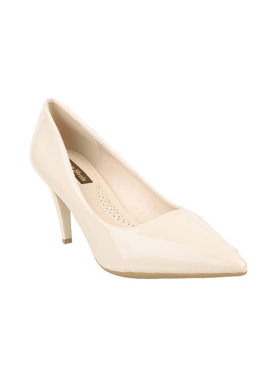 beige patent slip on pumps - 17508062 - Zoom Image - 1