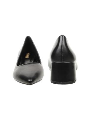 black faux leather slip on pumps - 17508065 - Standard Image - 3