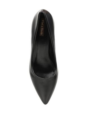 black faux leather slip on pumps - 17508065 - Standard Image - 4