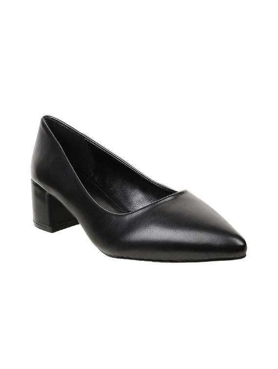 black faux leather slip on pumps - 17508065 - Zoom Image - 1