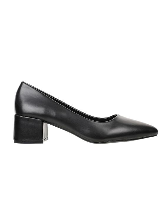 black faux leather slip on pumps - 17508065 - Zoom Image - 2