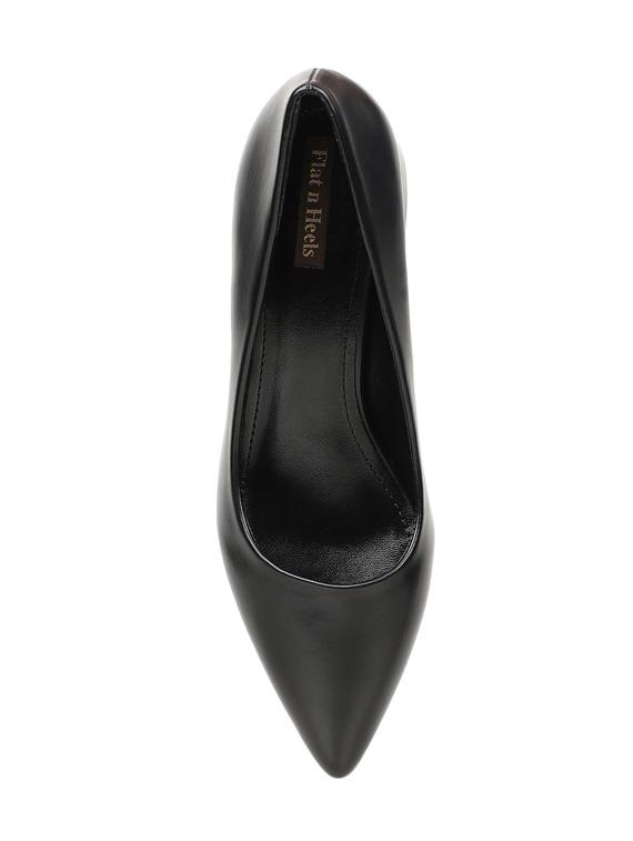 black faux leather slip on pumps - 17508065 - Zoom Image - 4