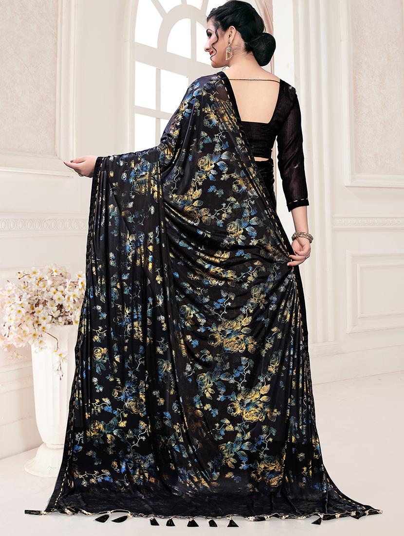 foil printed saree with blouse - 17508198 - Zoom Image - 2