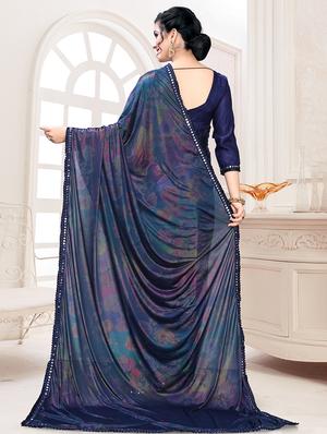 foil printed saree with blouse - 17508201 - Standard Image - 2