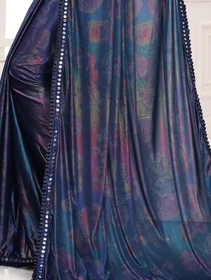 foil printed saree with blouse - 17508201 - Standard Image - 4