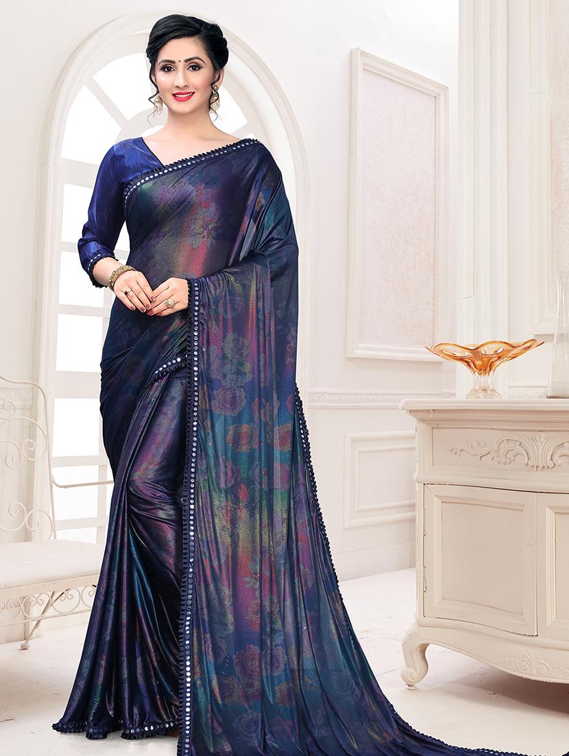 foil printed saree with blouse - 17508201 - Zoom Image - 1