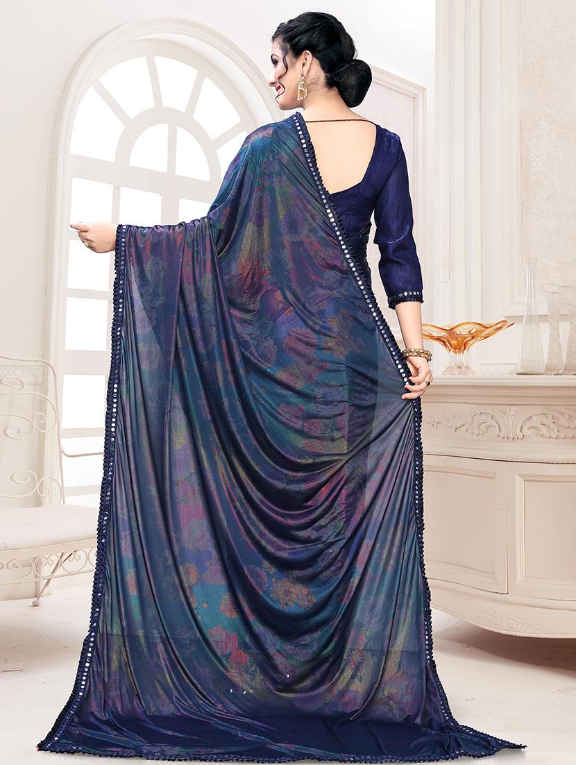 foil printed saree with blouse - 17508201 - Zoom Image - 2
