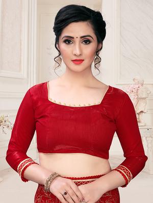 foil printed saree with blouse - 17508208 - Standard Image - 3
