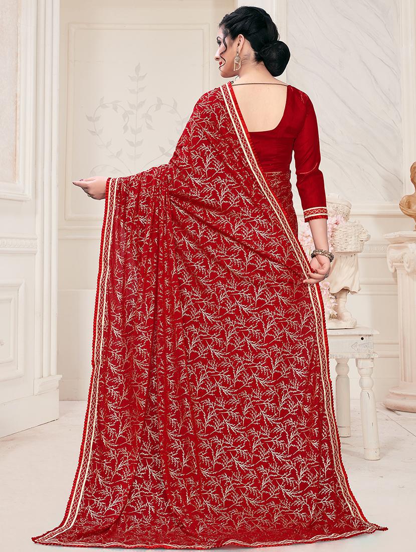 foil printed saree with blouse - 17508208 - Zoom Image - 2