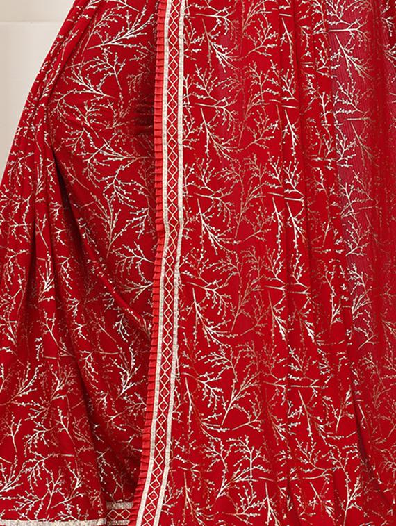 foil printed saree with blouse - 17508208 - Zoom Image - 4